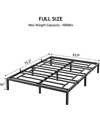 gaomon 10" Bed Frame, Heavy Duty Platform Bed with Storage Space, Steel Support, No Box Spring Needed
