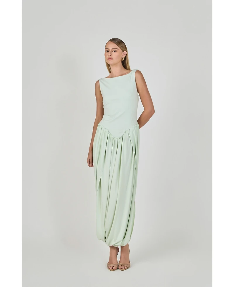 endless rose Women's Contrast Flowy Maxi Dress