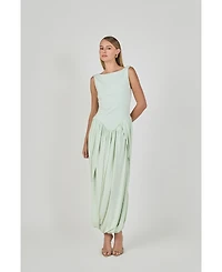 endless rose Women's Contrast Flowy Maxi Dress