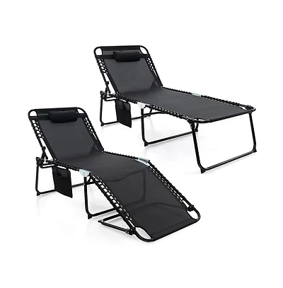 Boyel Living 4 Position Folding Lounge Chaise with Adjustable Backrest and Footrest