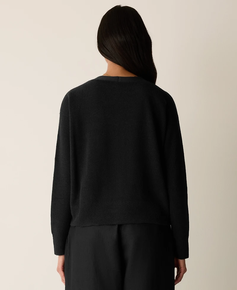 Eileen Fisher Women's Boxy V-Neck Long-Sleeve Cardigan