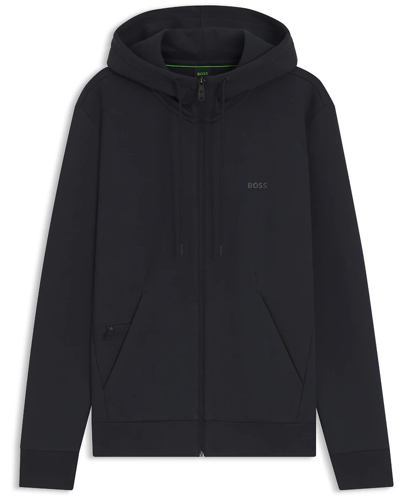 Boss by Hugo Men's Logo Print Zip-Up Hoodie