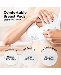 KeaBabies 8pk Organic Nursing Pads, Washable Breast Pads + Wash Bag, Reusable Nipple