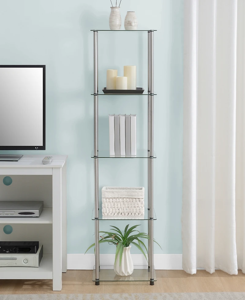 Convenience Concepts 15.75" Glass Designs2Go Classic 5 Tier Tower
