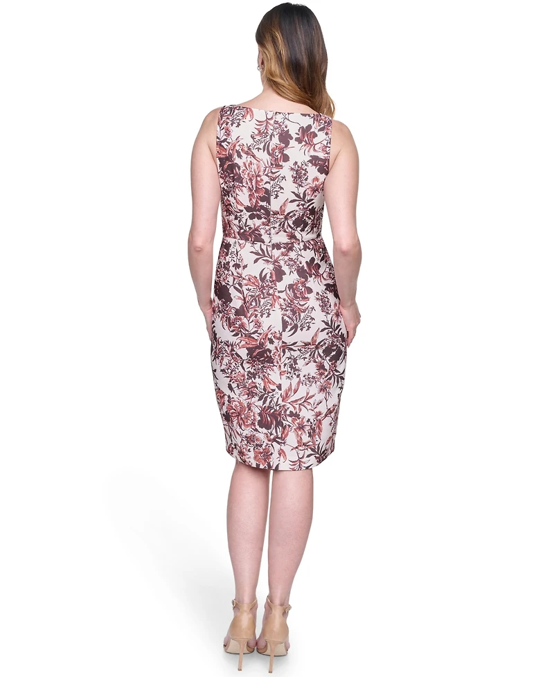 Eliza J Women's Sleeveless Square Neck Button-Down Sheath Dress