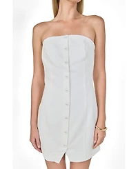 endless rose Women's Linen Strapless Dress