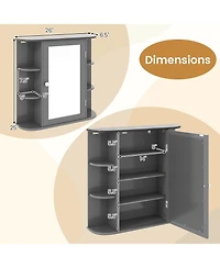 sumyeg Multipurpose Wall Mounted Bathroom Mirror Storage Cabinet