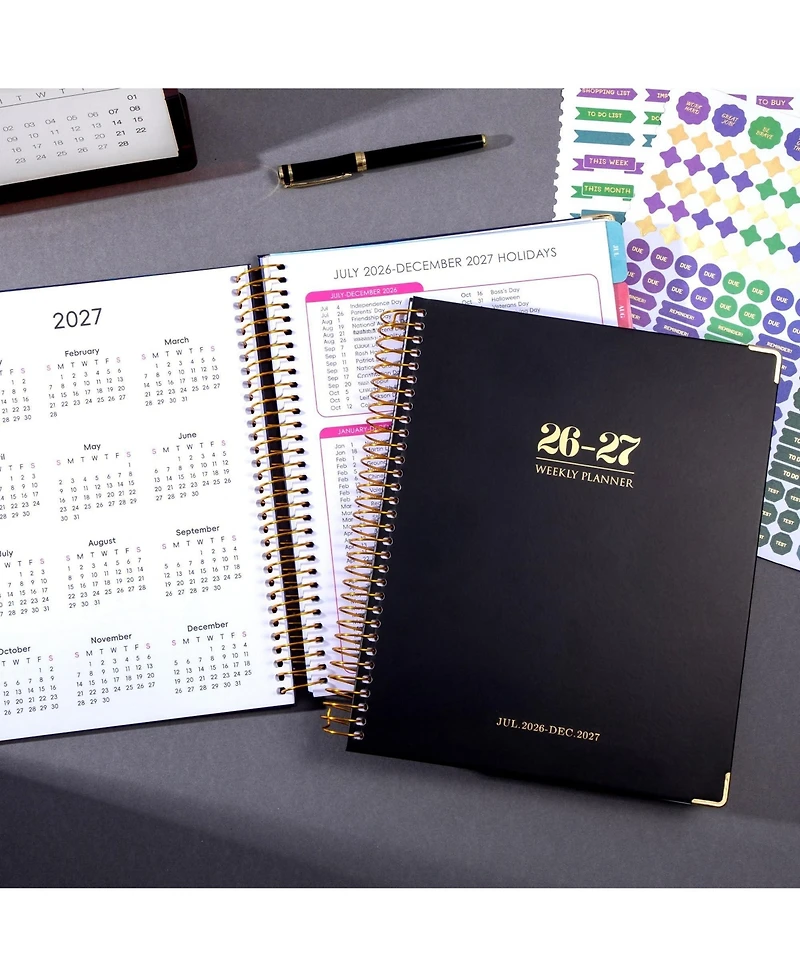 Gnuadz Planner 2026-2027 Weekly Monthly Hardcover 18 Months Tabs