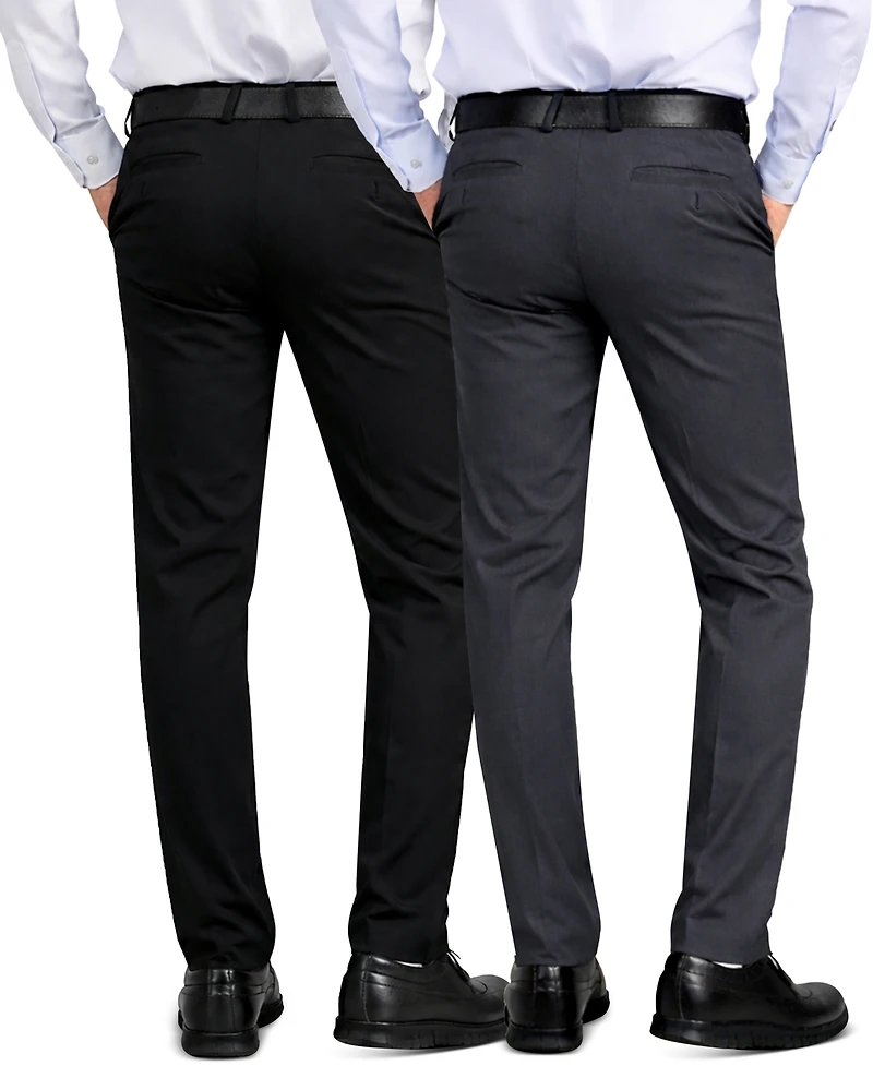 Galaxy By Harvic Men's Slim-Fit Woven Stretch Pants, 2-Pack