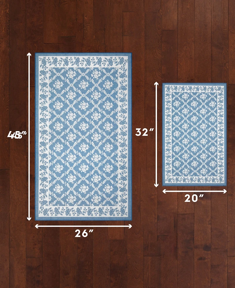 Laura Ashley Printed Chenille Merley 2-Pc. Rug Set