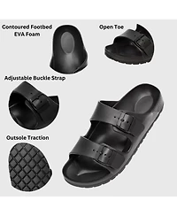 Alpine Swiss Men's Double Strap Eva Slide Sandals Sole Flat Casual Comfort Shoes