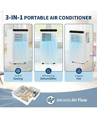 Xo 10,000 Btu Portable 3-in-1 Ac with Remote, Led Display, Sleep Mode