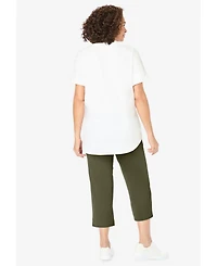 Woman Within Women's Two-Piece V-Neck Tunic & Capri Set
