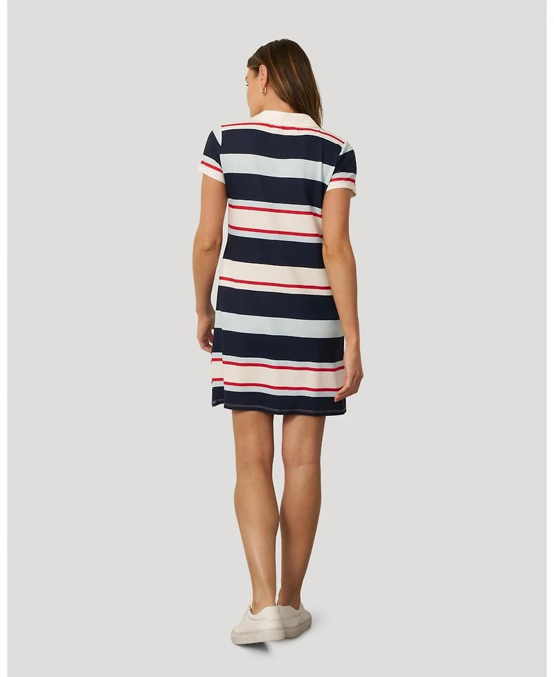 Cable & Gauge Women's Striped Polo Collar Mini Dress
