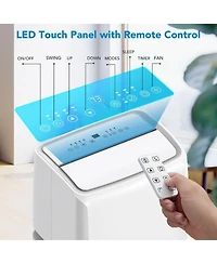 Xo 14,000 Btu Portable Air Conditioner with Cooling, Dehumidification and Fan, Led Touch Panel, Remote and Window Kit