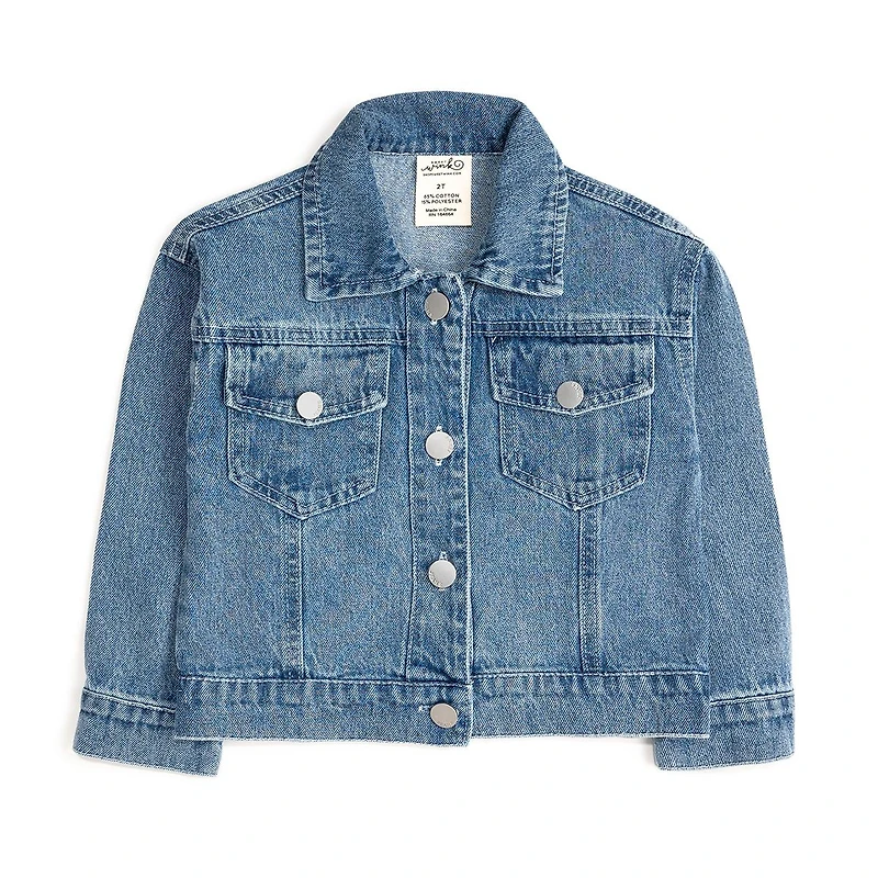 Sweet Wink Little Girls Stars and Stripes Patch Denim Jacket