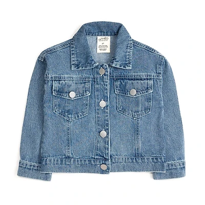 Sweet Wink Little Girls Stars and Stripes Patch Denim Jacket
