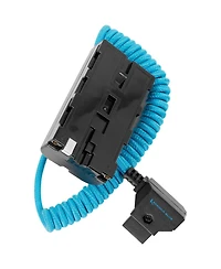 Kondor Blue D-Tap to Npf Coiled Dummy Battery Cable for Sony L-Series