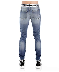 Hvman Chosen To Prevail x Cult Strat Super Skinny Fit Jeans with Belt Baltic