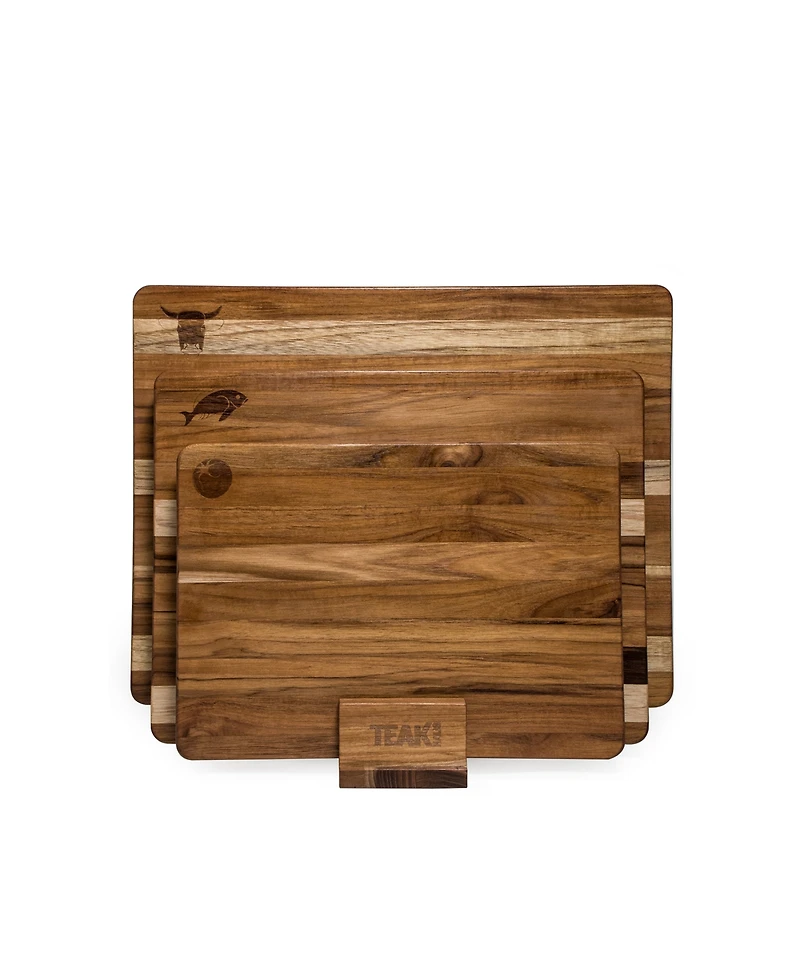 Teakhaus Kitchen Boards With Display Stand Set of 3