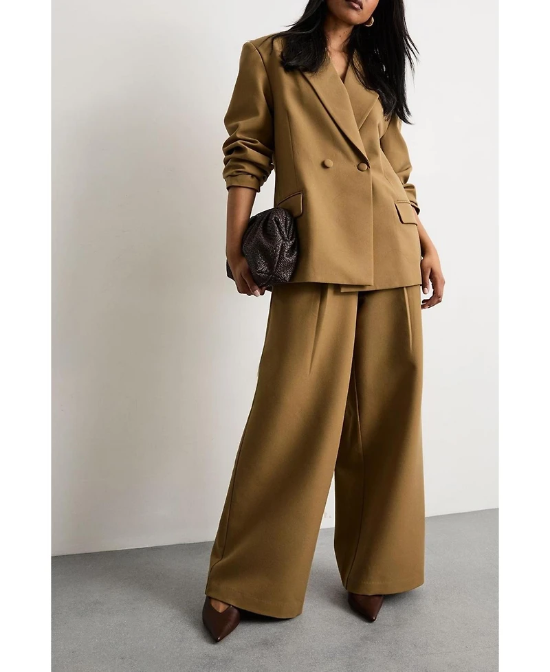 Warehouse Women's Premium Wide Leg Tailored Trousers
