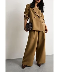 Warehouse Women's Premium Wide Leg Tailored Trousers