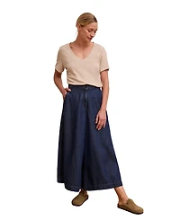 Celtic & Co. Women's Drape Denim Culotte Pants