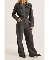 Nasty Gal Women's Denim Shoulder Pad Boilersuit