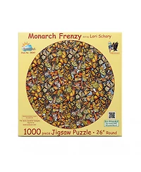 SunsOut Monarch Frenzy 1000 Piece Jigsaw Puzzle For Adults Round