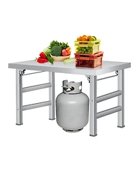 gaomon Stainless Steel Folding Table- Commercial Work Table for Home, Kitchen, Restaurant, Camping Outdoor 520 lbs Load Stainless Steel Workstation