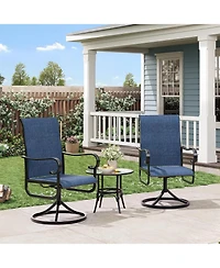 Xo Set of 2 All-Weather Patio Swivel Rocker Chairs for Garden, Porch