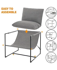 GarveeLife 2Pcs Accent Chair for Living Room,Modern Metal Framed Upholstered Armchair,Lounge Chair for Bedroom,Living Room,Reading Room