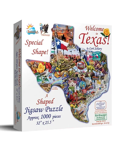 SunsOut Welcome To Texas 1000 Piece Jigsaw Puzzle For Adults Special Shape