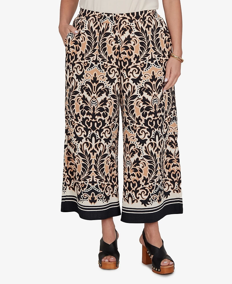 Ruby Rd. Plus Damask Textured Elastic Waist Pants