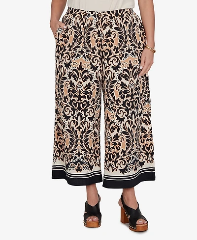Ruby Rd. Plus Damask Textured Elastic Waist Pants