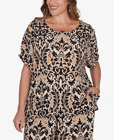 Ruby Rd. Plus Damask Textured T-Shirt
