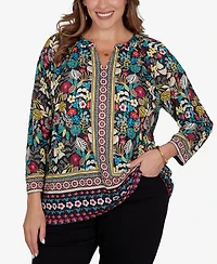 Ruby Rd. Plus Paradise Tropic Print Knit Top