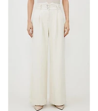 Karen Millen Women's High Waisted Denim Wide Leg Jeans