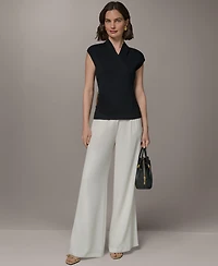 Donna Karan New York Women's Faux Wrap V-Neck Sweater