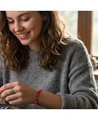 Love Hand Beaded Bracelet | Red and Black Glass Beads