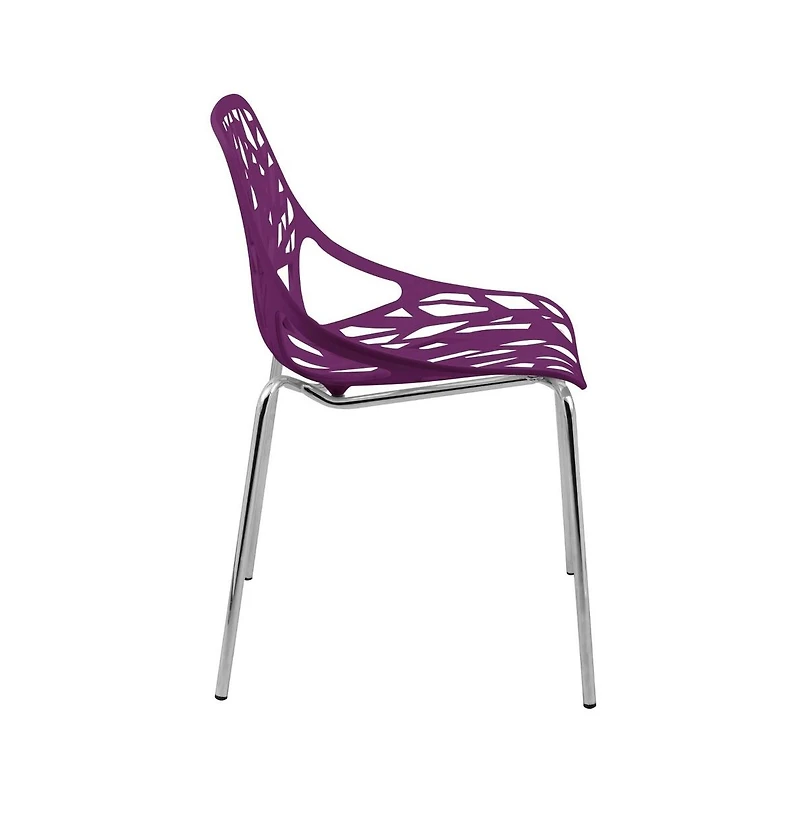 LeisureMod Modern Asbury Dining Chair w/ Chromed Legs