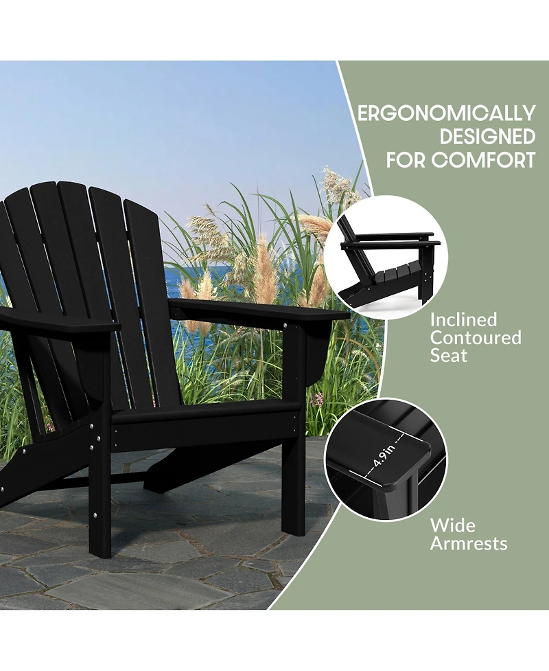 WestinTrends 12 Piece Set Outdoor Adirondack Chair With Ottoman Side Table