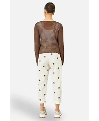 Yumi Women's Spot Print Cotton Canvas Chinos