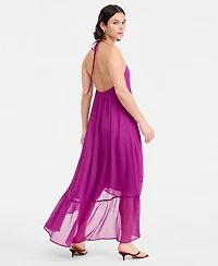 Bar Iii Women's Chiffon Halter High-Low Maxi Dress, Macy's Exclusive