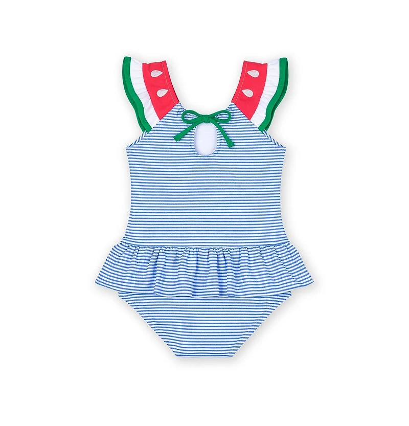 Florence Eiseman Toddler Girls Seersucker Swimsuit with Watermelon