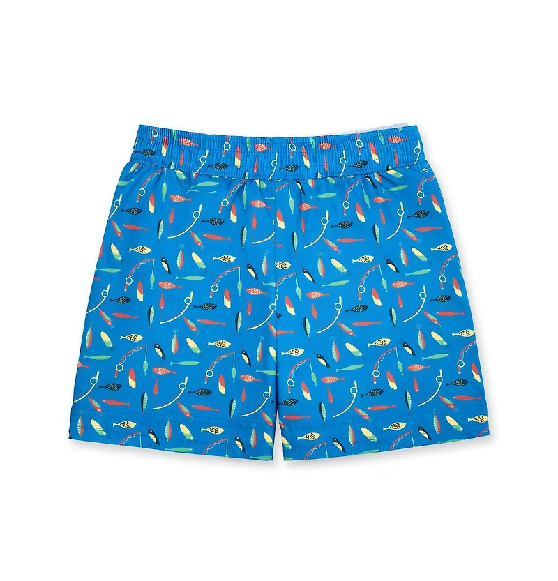 Florence Eiseman Toddler Boys Fishing Lure Print Swim Trunk