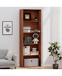 Gymax 5-Tier Freestanding Open Bookshelf w/2 Anti-tipping Devices for Living Room