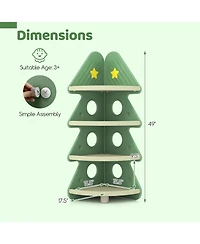 Gymax 4-Tier Tree Bookshelf w/Star Stickers for Kids Room Playroom Daycare and Nursery