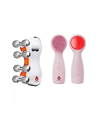 Pursonic 5-in-1 Skin Roller Massager With Led Light Therapy and 3-in-1 Facial Cleansing Device with 7 Color Led Light Therapy