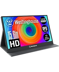 Westinghouse 15.6 Inch Portable Monitor for Laptop & Travel, 1080p, 60Hz, Ips Display, Full Hd Portable Travel Monitor with Magnetic Protective Cover,